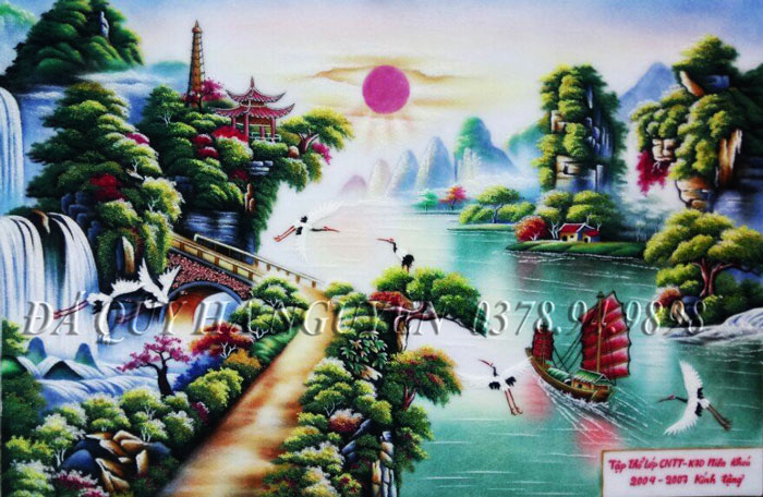 tranh đá quý thuận buồm xuôi gió